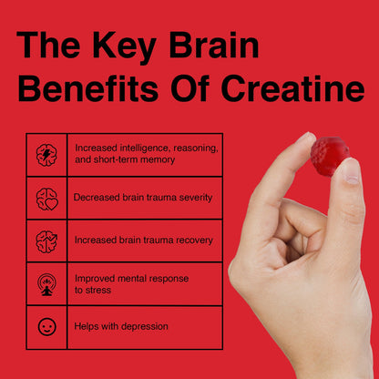 Creatine Monohydrate Gummies - (30 Serves, Strawberry Flavour)