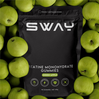 Creatine Monohydrate Gummies - Mixed Bundle 2 x 315g, Boost Muscle Strength (180 Gummies, Strawberry  & Green Apple Flavour)